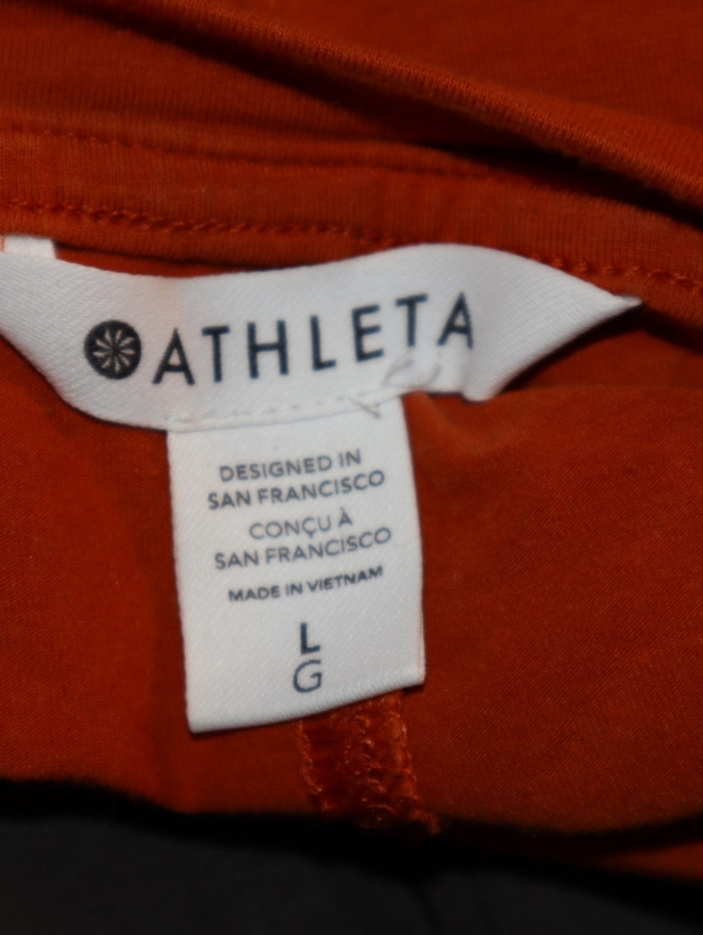 Athleta Foliage Orange Outbound Fitted V-Neck Long Sleeve Top Size Large - Picture 7 of 9